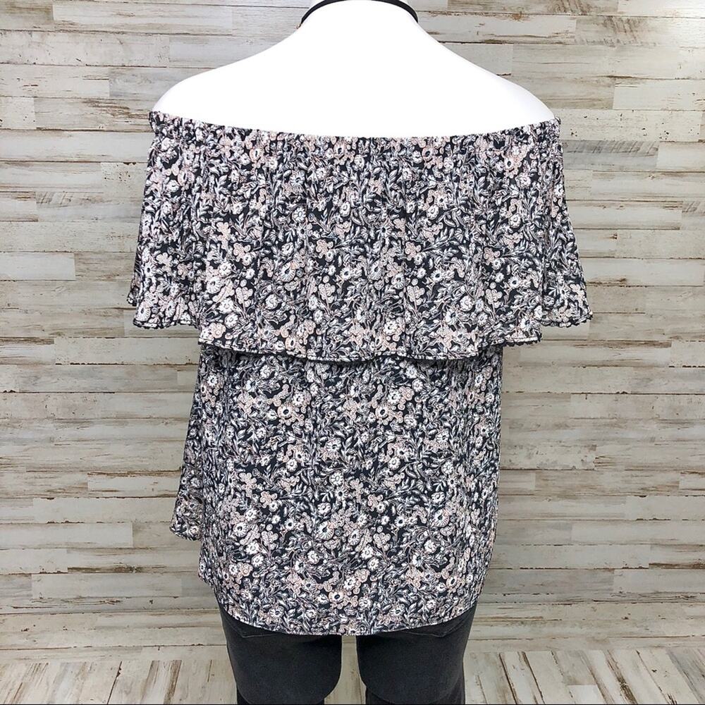 Rebecca Minkoff Wildflower Deb Top Womens Size S Black Off the Shoulder - Picture 10 of 14